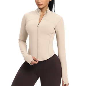 GYM RAINBOW Womens Zip Up Workout Jakcets Lightweight Slim Fit Running Athletic Jackets with Thumb Holes