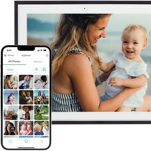 Skylight Digital Picture Frame - WiFi Enabled with Load from Phone Capability, Touch Screen Digital Photo Frame Display - Customizable Gift for Friends and Family - 15 Inch Black