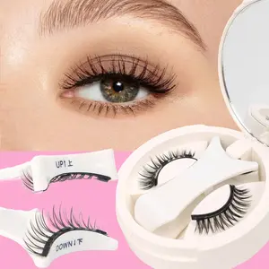 Magnetic Fake Eyelashes with Applicator, 1 Box Reusable Natural Look Eyelash Extensions, Fluffy Curling False Eyelashes, Eye Makeup Product, Cosmetic