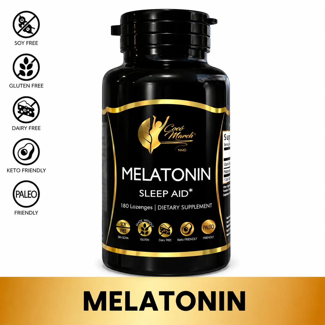 Cocó March N.M.D Melatonin Sound Sleep Aid, Wellness Supplement for Adults - 180 Servings per Container Healthcare Dietary