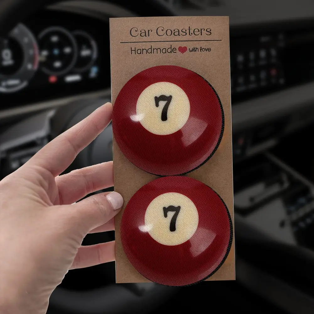 Billiards Pattern Cup Coasters, Coasters For Drinks, 2/4 pcs Non-slip Heat Resistant Cup Mat, Kitchen Protective Accessories, Room and Outdoor Decor Gifts