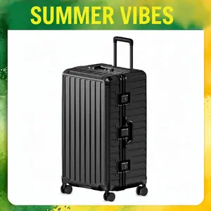 LUGGEX ZX-Core 30" Aluminum Frame Zipperless Hard Shell Ultra-Light Impact-Resistant 360° Silent Spinner Wheels Black summervibes ZX-Core outdoorfun
