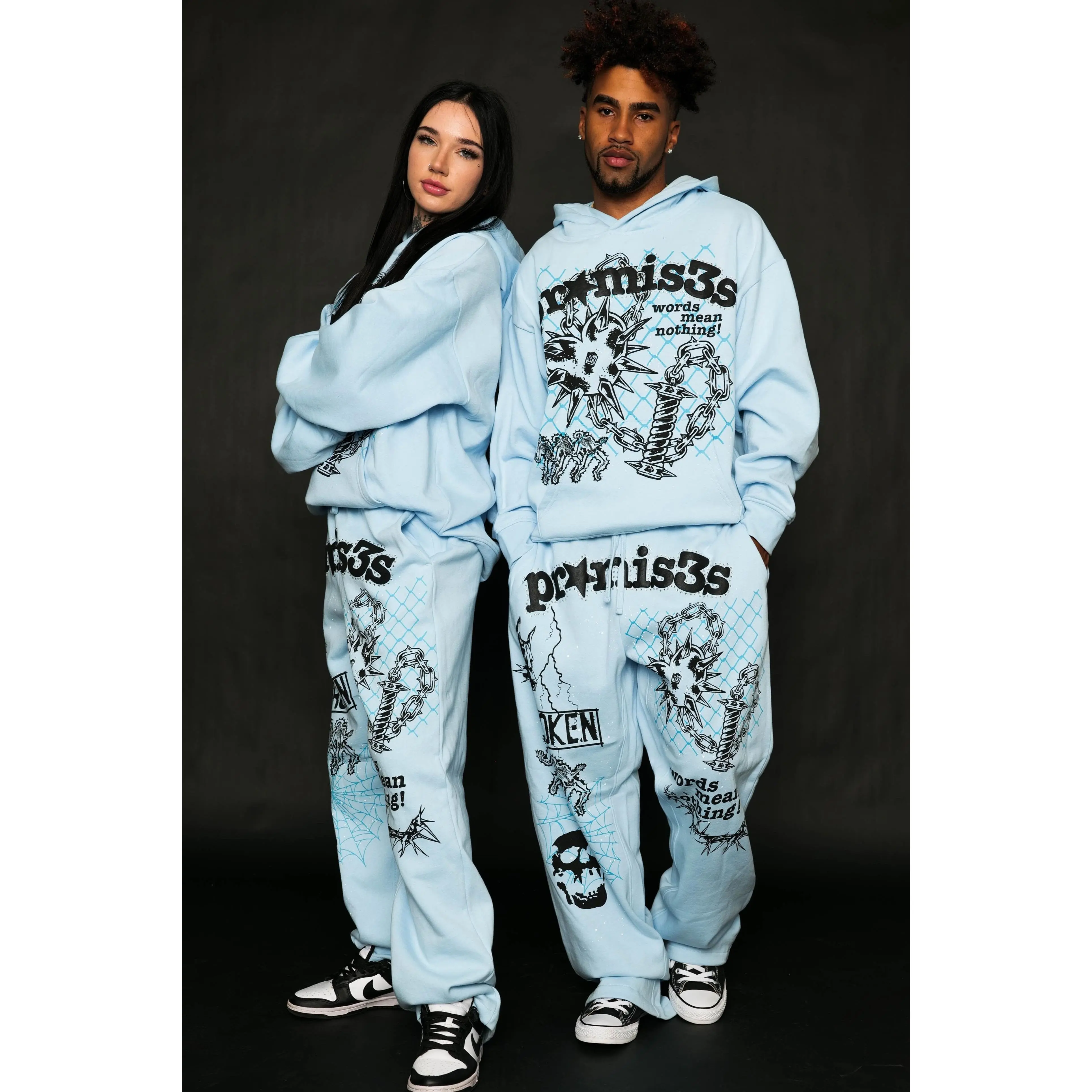 Pain and Pleasure Rhinestoned Sweatpants