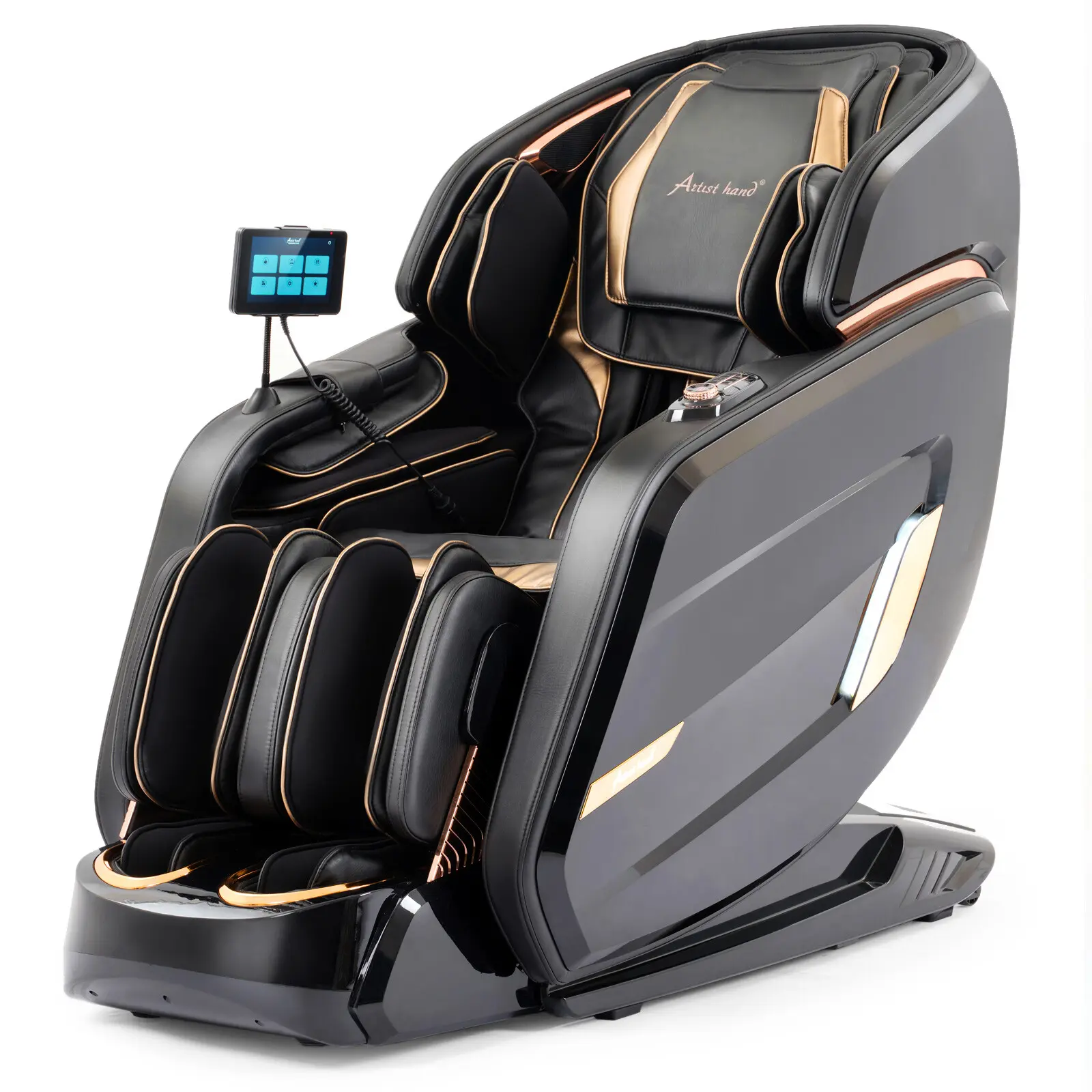 4D Massage Chair Full Body 51" SL Track Zero Gravity with 24 Modes Back Calf Foot Heating Bluetooth Speaker Airbags AI Voice Control Body Scan Foot Massager