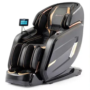 4D Massage Chair Full Body 51" SL Track Zero Gravity with 24 Modes Back Calf Foot Heating Bluetooth Speaker Airbags AI Voice Control Body Scan Foot Massager