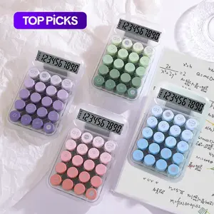 Circular Mechanical Desktop Calculator, Calculator with Display, 1 Count Battery Powered Calculator without Battery, Accounting Supplies for School Student Office