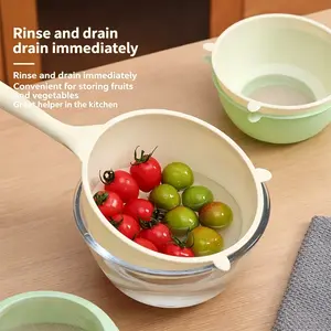 Viral Rice Washer Bowl with Handle, Fine Mesh No Rice Loss, Multi-Use Colander for Fruits Veggies, TikTokMadeMeBuyIt Kitchen Gadget Kitchenware Mesh Strainer