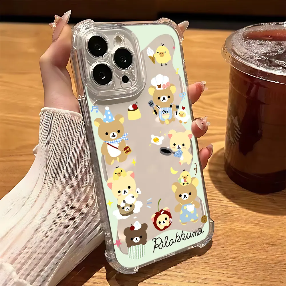 Rilakkuma Cartoon Bear Phone Case For iPhone 17 16 15 14 13 12 11 - The Fashionable Design Phone Case Best New Year Gift For Fans! Smartphone Cellphone