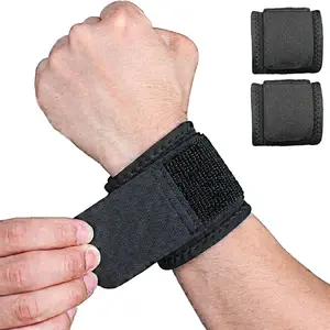 2-piece adjustable wristband support strap for fitness weightlifting, tendinitis, carpal tunnel arthritis pain relief, high elasticity, blackRAIMENTRY