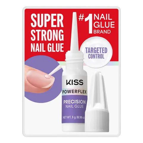 Kiss PowerFlex Precision Fake Nail Glue - 0.10 oz. | Nail Adhesive, Press-On Glue, Precision Nozzle, Ideal for Repairing