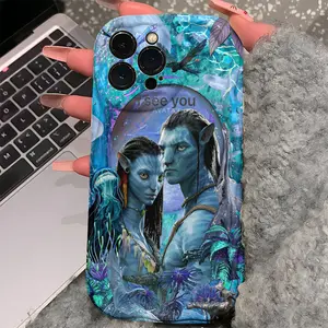 Phone Case: 1 Avatar Movie Theme "I See You" Couple Edition - Cream Pattern Series 2D Design Phone Case; Compatible with iPhone 17 Air 16 15 14 13 12 11 Pro Max Plus ; Made of TPU Material; Ideal for Birthday Gifts, Valentine's