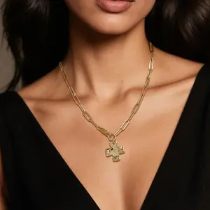 Chunky Cross Necklace for Women Trendy 14K Gold Silver Layered Statement Cross Pendant Charm Necklace Snake Choker Chain Costume Jewelry Set Gift Non Tarnish