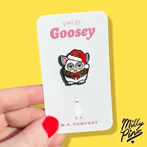 Christmas Furby Mini Enamel Pin | Cute Holiday Pin, Vintage Furby Collectible, Christmas Gift Idea