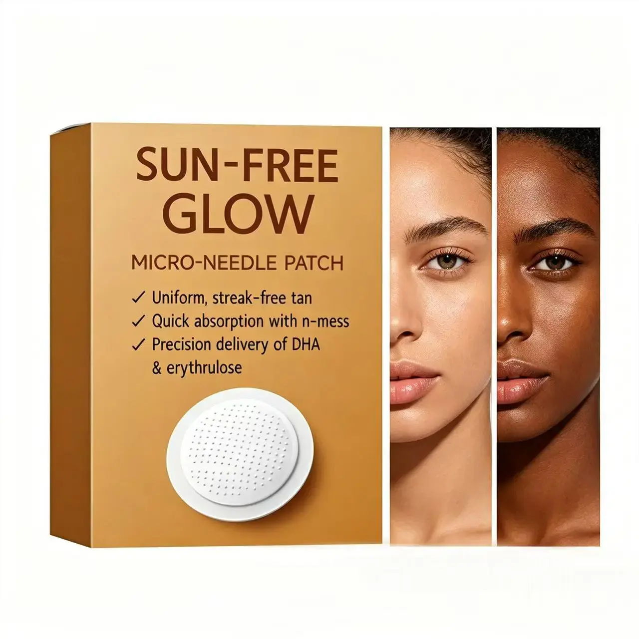 Sunless Tanning Microneedle Patches, 10 Pack – Precision Dermal Delivery for a Seamless, Sun-Free Glow – Just Apply Before Bed & Wake Up with a Natural Tan – No Streaks, No Mess, No UV Needed