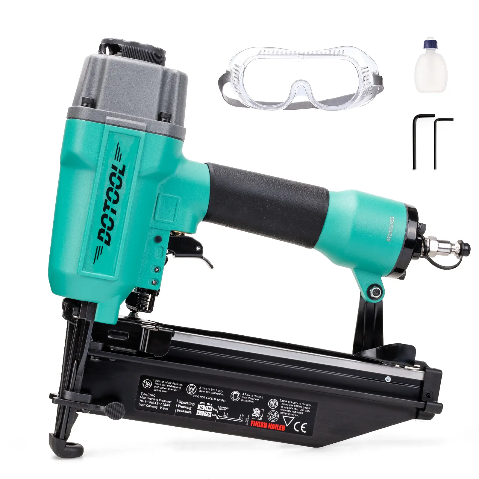 Finish Nailer 16GA 1-inch to 2-1/2-inch Finish Nails Pneumatic Nail Gun with Tool-Free Depth Adjust