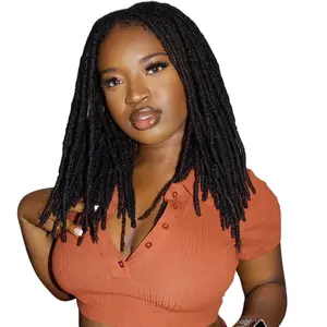 14 Inch Straight Full Lace Dreadlock Wig with Baby Hair Pre Plucked Knotless Square Part Faux Locs Wig Braided Wigs for Women Full Double Lace Wig Dreadlocks Crochet Hair for Women