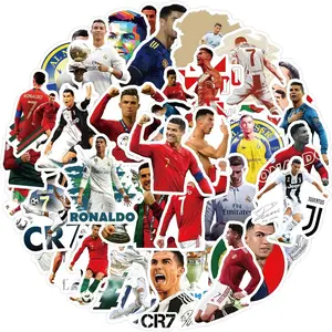 50pcs Cristiano Ronaldo Football Stickers, Vinyl Sports Stickers, Water Bottle Sticker Pack, Soccer Party Gift, Soccer Decorations