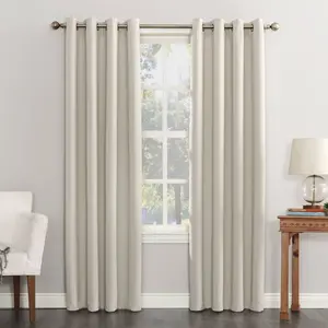 120"x54" Kenneth Energy Saving Blackout Grommet Top Curtain Panel Light Beige - Sun Zero