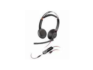 Poly Blackwire 5220 Stereo USB-C Headset + 3.5mm Plug + USB-C/A Adapter (Bulk) - Microsoft Teams Certification - Stereo - USB Type C, Mini-phone (3.5mm) - Wired - 32 Ohm - On-ear - Binaural - Ear-cup