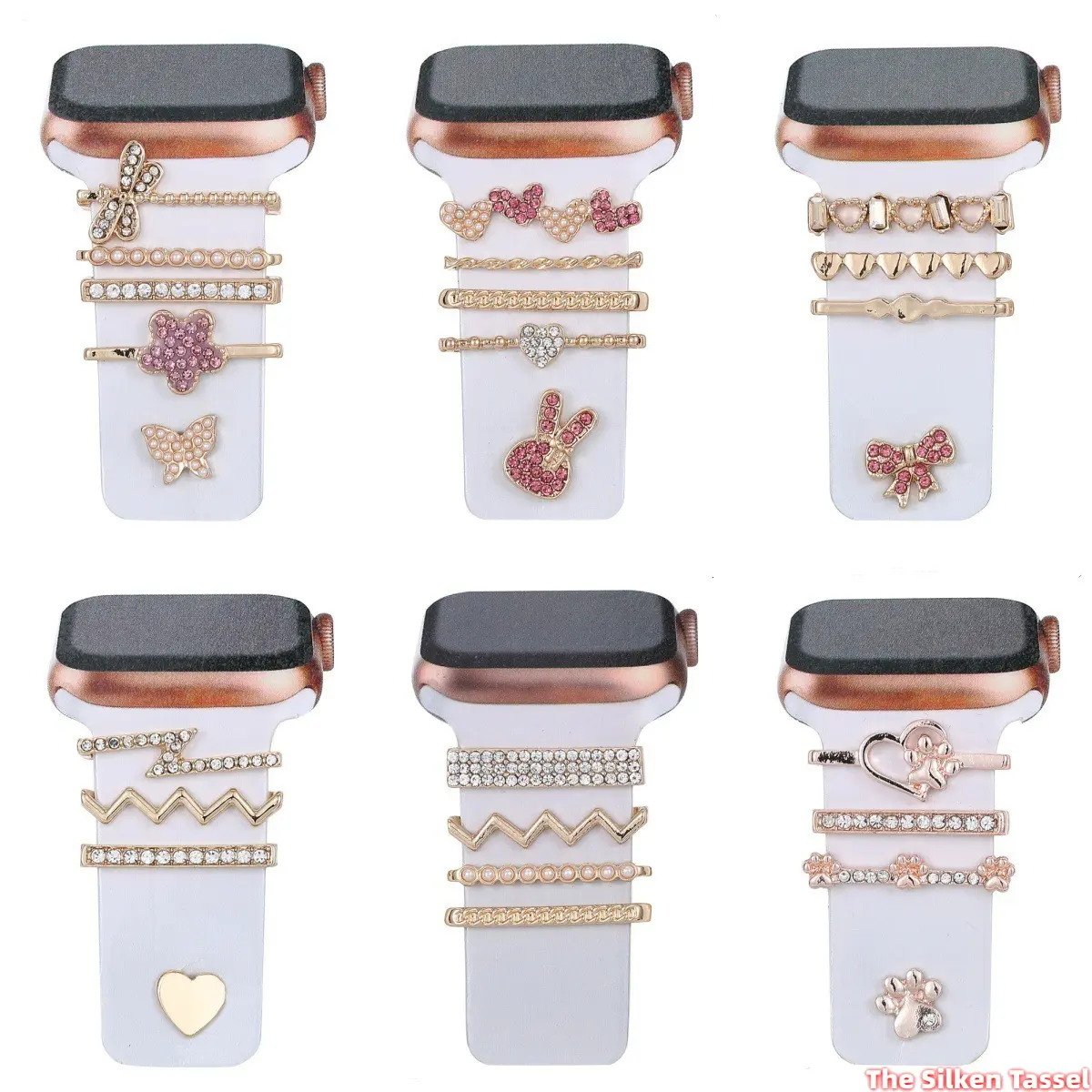 Decorative Band Charms, Glamorous Diamond-Embellished Studs & Rings, DIY Wearable Accessories for Silicone Sports & Smart Watch Bands, Diamond Studs tiktokshopbacktoschool