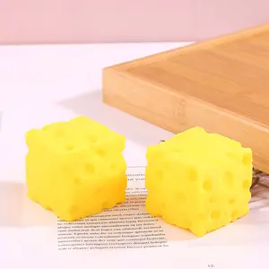 Cheese Squeeze Toy, Square Slow Rising Sensory Toy, Soft Stress Relief Ball for Adults & Kids