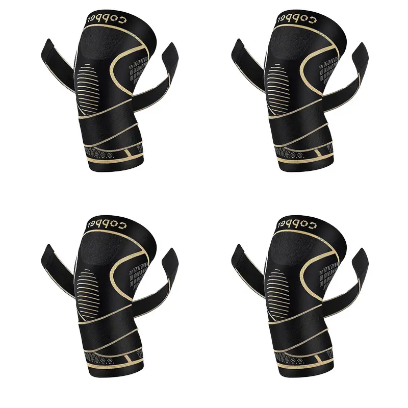 XXL Copper Knee Wraps - Ultra-Lightweight, Breathable, Antibacterial 360° Graduated Comfortable Compression Braces for Joint Pain Relief, Sports Recovery - Fits Men & Women