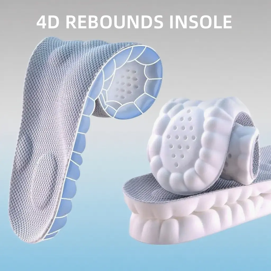 4D Cloud Orthopedic Insoles - Unisex Soft Memory Foam Inserts, Breathable Soft Cushioned Supportive Soles for Sports, Breathable Insoles, Soft Cushioned Insoles