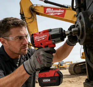Milwaukee | 1000Nm | 1/2″ M18 HIGH TORQUE Impact Wrench (M18 FHIWF12-0) | Includes 1x 6.0Ah Battery + M12-18 Charger | Brushless Motor / Auto Shut-Off Control | Agricultural Implement Repair, Flange Bolt Tightening