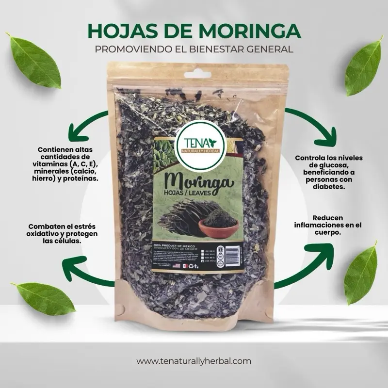 Premium Dried Moringa Loose Leaf Herbal Tea - 4oz Resealable Caffeine-Free Bags, Earthy Flavor, Supports Vitality, Provides Antioxidant Benefits