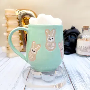 Aqua Seleton Bunny Spring Ceramic Mug TikTok