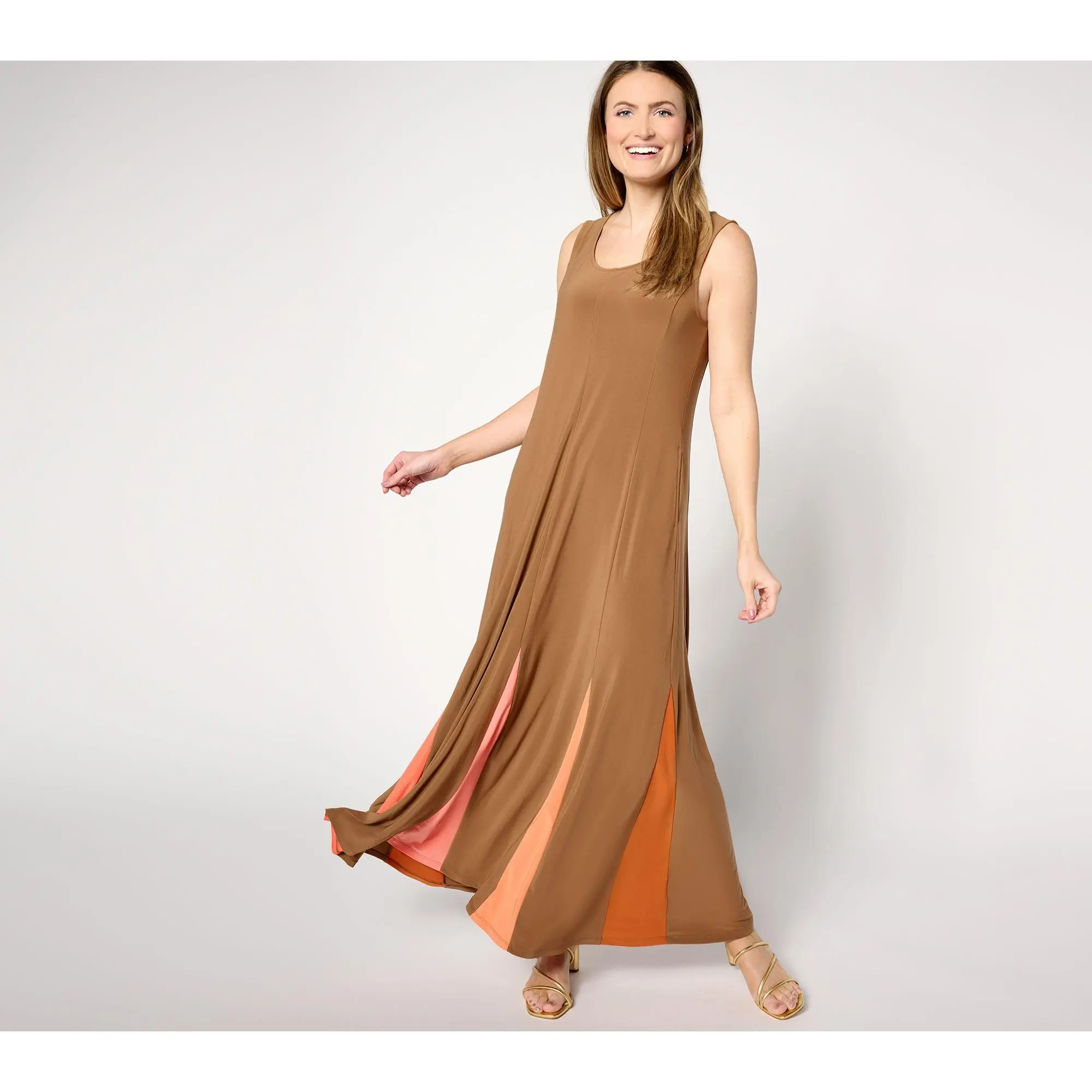 Attitudes by Renee Petite Godet Maxi Dress