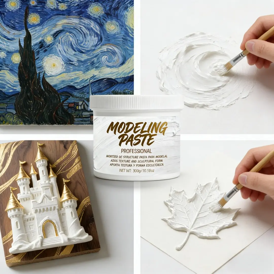 Modeling Paste (3D Texture Acrylic Medium) for Canvas Fluid Art and Oil Painting, DIY Craft Supplies, Handmade Art Materials, Artist Supplies