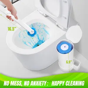 Disposable Toilet Brush, Toilte Wand Kit, Toilet Brushes and Holders with 48 Refills, Toilet Bowl Brush, Toilet Bowl Cleaning Wands, Toilet Cleaning System for Bathroom Maintenance