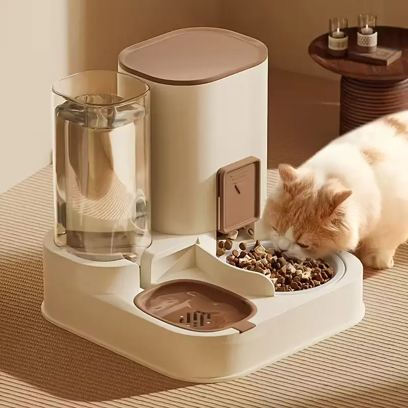 2 in 1 Automatic Pet Food and Water Dispenser, Dog Feeding Station with Storage, Large Capacity Feeder & Water for Dogs and Cats , Convenient Solution for Pet Feeding and Hydration accessories Training Puppy Stuff