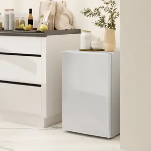 2.5 Cu.Ft Camping Mini Fridge - Single Door Compact Refrigerator with Freezer, Adjustable Thermostat, Reversible Door, White for Outdoor Camp Kitchen Use