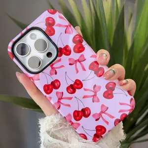 Labzone for iPhone 17 16 15 14 13 Magnetic Phone case - Protective Cover for Apple Phones,  Cherry & Bow Design Case [Applicable to Magsafe]