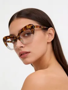 Vintage Cat Eye Frame Eyeglasses, Trendy Large Frame Eyeglasses for Women, Fashion Eyeglasses for Work, Daily Clothing Decor, Perfect for Student Daily Use, Stylish Trendy Eyewear, Fashionable Frames Glasses