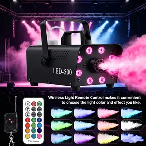 8 LED and 13-Color Lights Upgraded Smoke Machine | Professional Stage Fogger with Auto Spray, Timing Remote Control, Suitable for Christmas, Halloween, Parties, DJ Shows