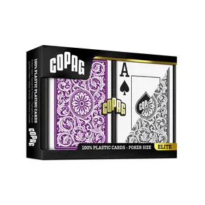 Copag 1546 100% Plastic Playing Cards – Poker Size Jumbo Index (Purple & Gray Double Deck)