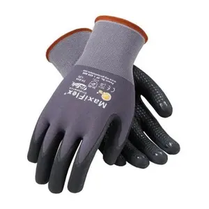 Bouton 112-34-844-XL 15G Gray Nylon Shell Black MicroFoam Nitrile Dot Glove Extra Large