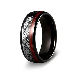 Fishing line Tungsten Ring|The Tide|GentleBands|8Mm Width, Comfort Fit | Men'S Wedding Bands