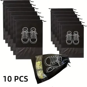10 Pack Portable Shoe Bags for Travel with Drawstring Closure & Pouch, Ideal for Traveling with Comfort and Convenience