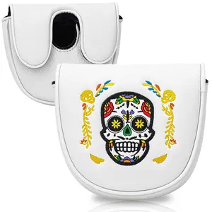 New semi-round golf club cover LAB DF3 universal white skull putter strong magnetic protective cap cover Golf Accessories Golf Equipment