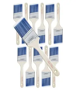 Bates- Paint Brushes, 2.5-Inch, 12 Pack, Angle Brushes, Treated Wood Handle, Wall Paint Brushes for Walls, Stain Brush, Furniture Paint Brush, Paint Brushes for Painting Walls, Painting Brush