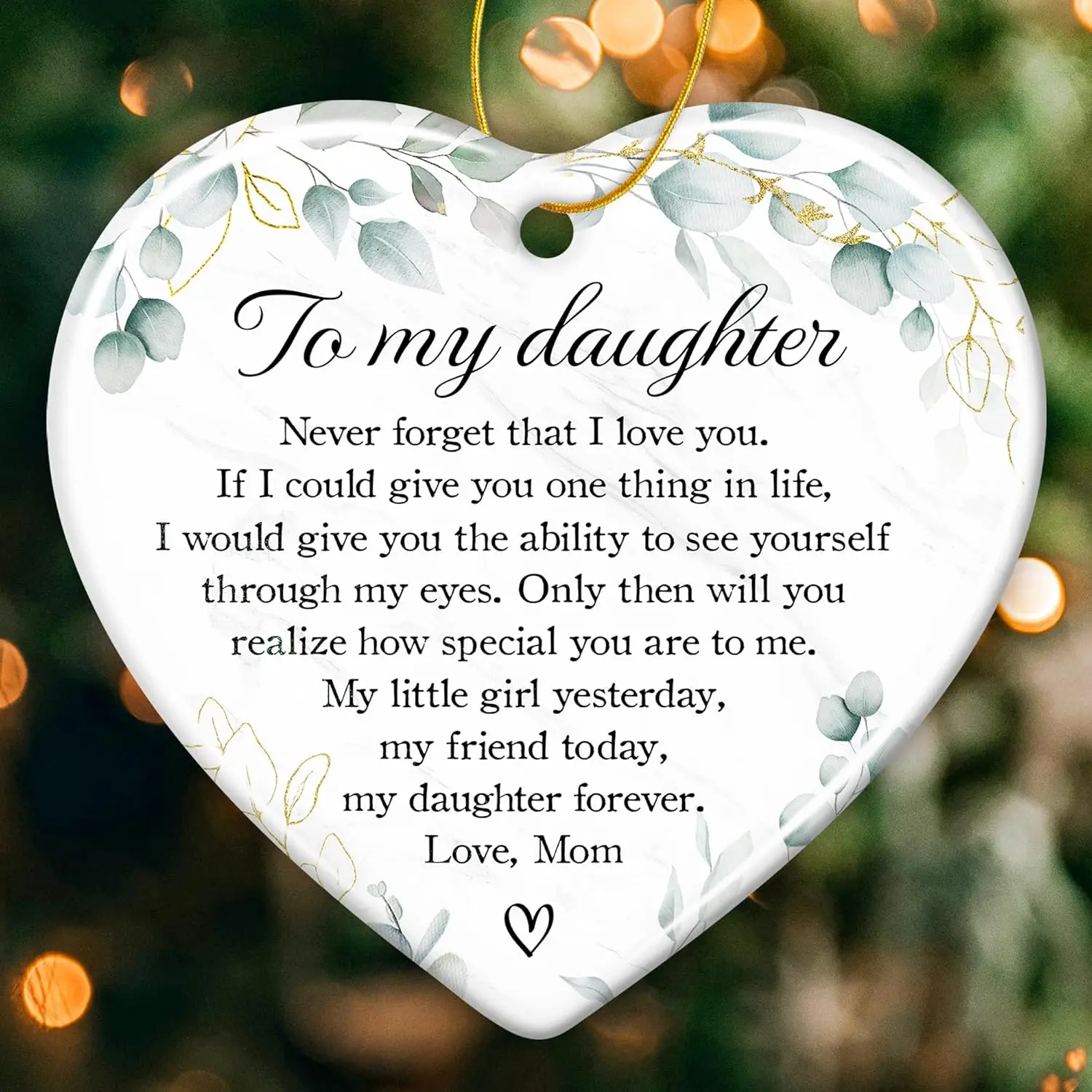 Daughters Gifts from Mom - Gifts for Daughters Christmas Ornament 2025 - Mother and Daughter, Inspirational to My Daughter Keepsake Ornament