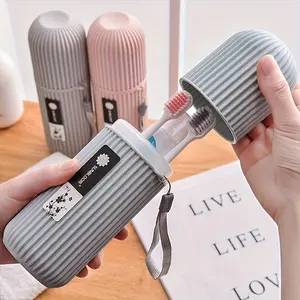 Portable Travel Toothbrush Organizer Set with Case Cup Holder Compact Design Essential Travel Accessories