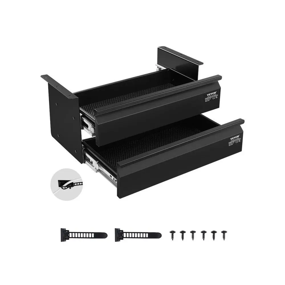 【DealsForYouDays】VEVOR 2 Drawer 16" Under Desk Drawer Organizer Slide-out Drawer Space Saver Office