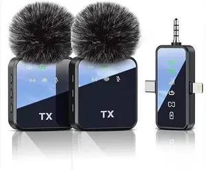 Upgraded Wireless Lavalier Mic for High-Fidelity Video Recording - Long Battery Life 3-in-1 Mini Lapel Microphone Compatible with Android Phones, iPhone, and Cameras - Omnidirectional Voice Pickup for Clear Interviews, Podcasts, and Online Teaching