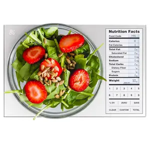 Food Scale with Nutrition Calculator, Non Connected Calorie Scale for Meal Prep, Weight Loss, 2000 Pre-Loaded Food Codes, Compact Kitchen Scale, Battery Operated, 11lb Capacity, Silver