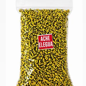 Ache Elegua Yellow & Black Beads for Jewelry Making High Quality Craft Beads Bulk Pack Ochumare Babalu Aye Versatile for Jewelry and Home Decor
